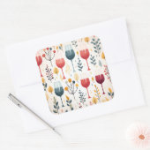 キュートなワインカップシール スクエアシール (封筒)