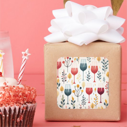 キュートなワインカップシール スクエアシール (パーティー)