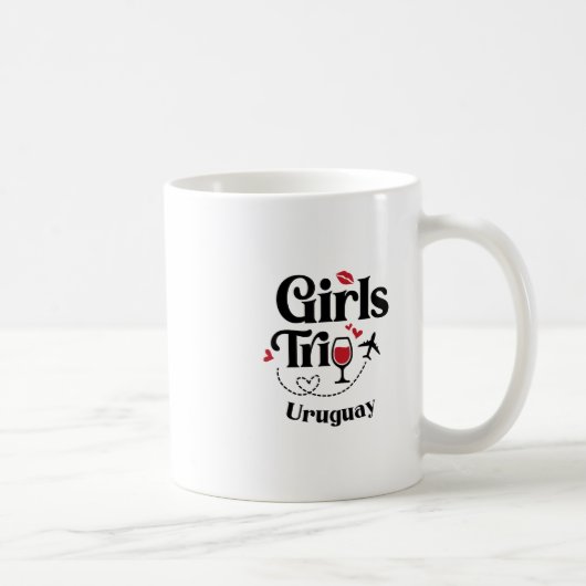 キュートなワイン女子旅ウルグアイ旅行バケーション コーヒーマグカップ (右)