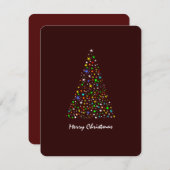 キュートなヴァリコ色のボルドー明るい星のクリスマス シーズンカード (正面/裏面)