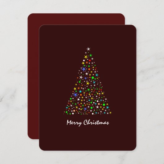 キュートなヴァリコ色のボルドー明るい星のクリスマス シーズンカード (正面/裏面)