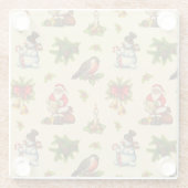 キュートなヴィンテージクリスマスエレメンツのガラスコースター ガラスコースター (裏面)