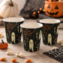 キュートなヴィンテージゴースト柄 ハロウィンパーティのスプーキーな雰囲気 