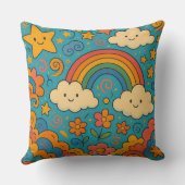 キュートなヴィンテージ風パターンの枕 🌈✨🌸 クッション (裏面)