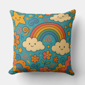 キュートなヴィンテージ風パターンの枕 🌈✨🌸 クッション