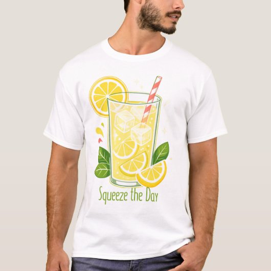 キュートな一日を生きるレモネードサマー Tシャツ (正面)