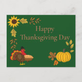 キュートな七面鳥かぼちゃパイ感謝祭 |カスタマイズ ポストカード (正面)