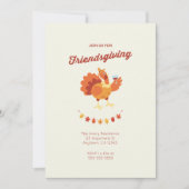 キュートな七面鳥のワインフレンドシップ招待状 招待状 (正面)