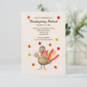 キュートな七面鳥の感謝祭 招待状 (スタンド正面)