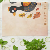 キュートな七面鳥ハッピー感謝祭キッチンタオル キッチンタオル (折り畳み)