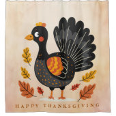 キュートな七面鳥ハッピー感謝祭シャワーカーテン シャワーカーテン (正面)