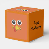 キュートな七面鳥ハッピー編集可能感謝祭 フェイバーボックス (裏面サイド)