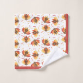 キュートな七面鳥パターン感謝カラフル バスタオルセット (ウォッシュタオル)