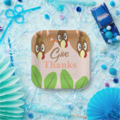 キュートな七面鳥感謝祭ディナーパーティー ペーパープレート (パーティー)