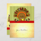 キュートな七面鳥感謝祭フライヤー シーズンカード (正面/裏面)