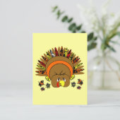 キュートな七面鳥感謝祭ポストカード シーズンポストカード (スタンド正面)