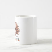 キュートな七面鳥裁縫機を使って感謝 コーヒーマグカップ (中央)