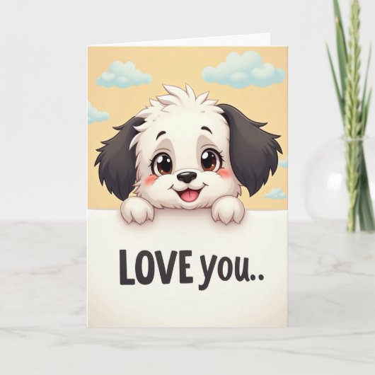 キュートな仔犬のカード カード (正面)