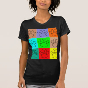 キュートな仔犬の肉球スクエア Tシャツ