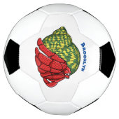 キュートな仙人カニ漫画イラストレーション サッカーボール (回転)