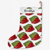 キュートな仙人カニ漫画イラストレーション スモールクリスマスストッキング (裏面)