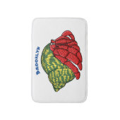 キュートな仙人カニ漫画イラストレーション バスマット (正面縦)