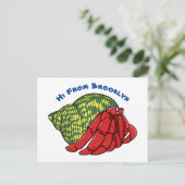 キュートな仙人カニ漫画イラストレーション ポストカード (スタンド正面)