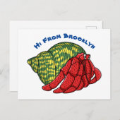 キュートな仙人カニ漫画イラストレーション ポストカード (正面/裏面)