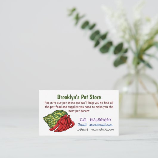 キュートな仙人カニ漫画イラストレーション 名刺 (スタンド正面)