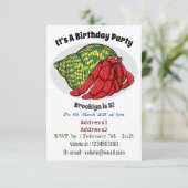 キュートな仙人カニ漫画イラストレーション 招待状 (スタンド正面)