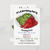 キュートな仙人カニ漫画イラストレーション 招待状 (正面/裏面)