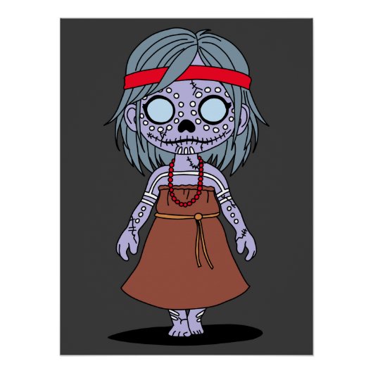 キュートな先住民オーストラリア人ゾンビ ポスター (正面)