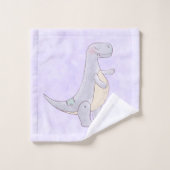 キュートな先史時代の恐竜のおもちゃ水彩画 バスタオルセット (ウォッシュタオル)