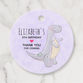 キュートな先史時代の恐竜のおもちゃ水彩画 フェイバータグ