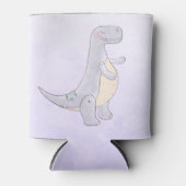 キュートな先史時代の恐竜のおもちゃ水彩画 缶クーラー (正面)