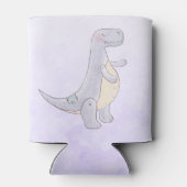 キュートな先史時代の恐竜のおもちゃ水彩画 缶クーラー (裏面)