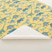 キュートな先史時代の恐竜のパターン黄色 シェルパブランケット (3/4)