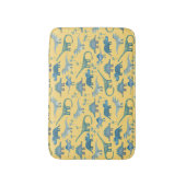 キュートな先史時代の恐竜のパターン黄色 バスマット (正面縦)