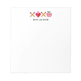 キュートな先生への感謝 XOXO カラフル ノートパッド