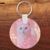 キュートな光るトナカイ猫ちゃんのウィンターファンタジー キーホルダー (正面)