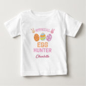 キュートな公式エッグハンター イースター キッズ 名前入り ベビーTシャツ (正面)