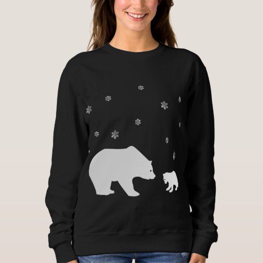 キュートな冬のクマのクリスマス スウェットシャツ (正面)
