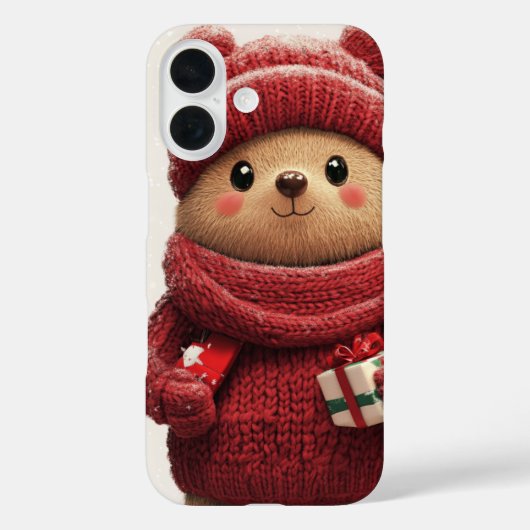 キュートな冬のクマ クリスマス Case-Mate iPhoneケース (裏面)