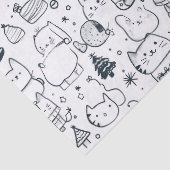 キュートな冬のクリスマス落書きパターン (1) 薄葉紙 (詳細)