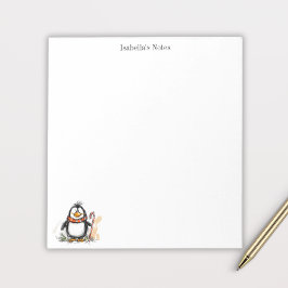 キュートな冬のペンギンのスケッチイラスト ノートパッド
