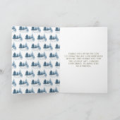 キュートな冬の北極オオカミの誕生日パーティー サンキューカード (内部)