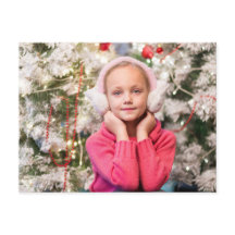 キュートな冬の女の子 クリスマスの感謝カード
