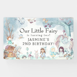 キュートな冬の森の妖精 クリスマス 女子 誕生日 横断幕