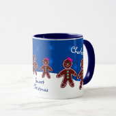 キュートな冬の甘いジンジャーブレッドのクリスマス マグカップ (正面右)