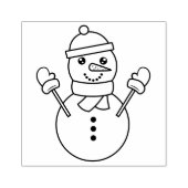 キュートな冬の雪だるまのキャラクターイラスト クリスマスの飾り ラバースタンプ (インプリント)